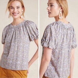 Anthropologie Maeve Leopard Linen Top